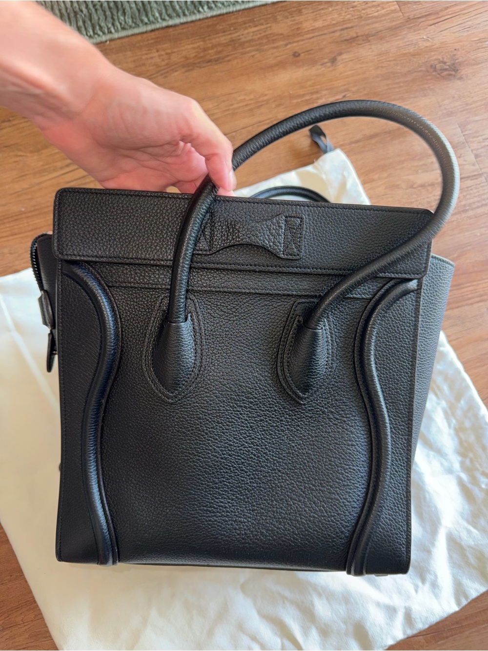 Celine Black Pebbled Leather Mini Luggage Tote - Picture 15 of 16